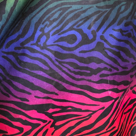 Yak Pak Rainbow Tiger Print Shoulder Bag Zipper Closure - Picture 5 of 6